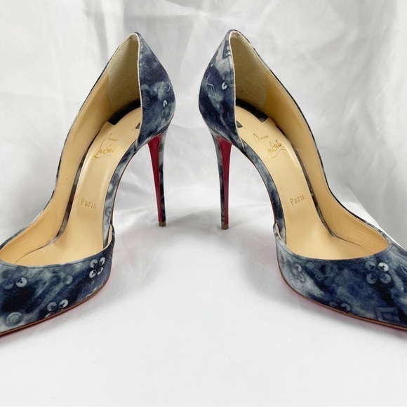 Christian Louboutin Iriza Jean Punk Pointed Toe Logo Stiletto Pumps EU 40.5 - Picture 8 of 11